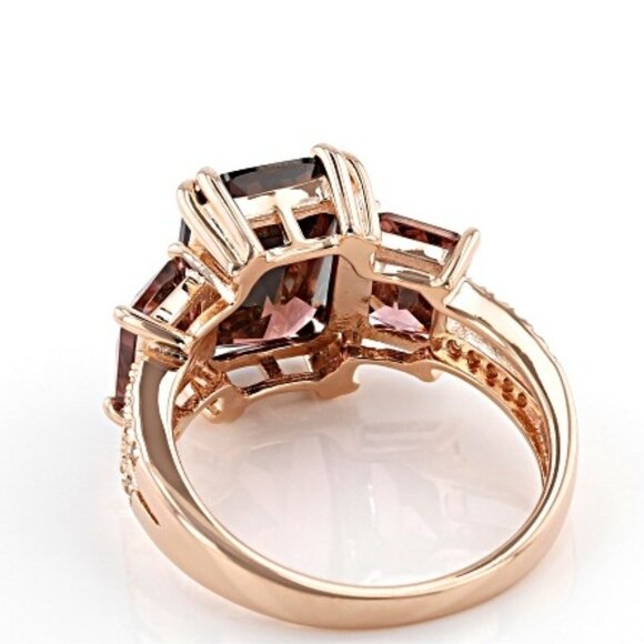 NIB - JTV Blush And White Cubic Zirconia 18k Rose Gold Over Silver Ring 9.75ctw - Picture 2 of 11